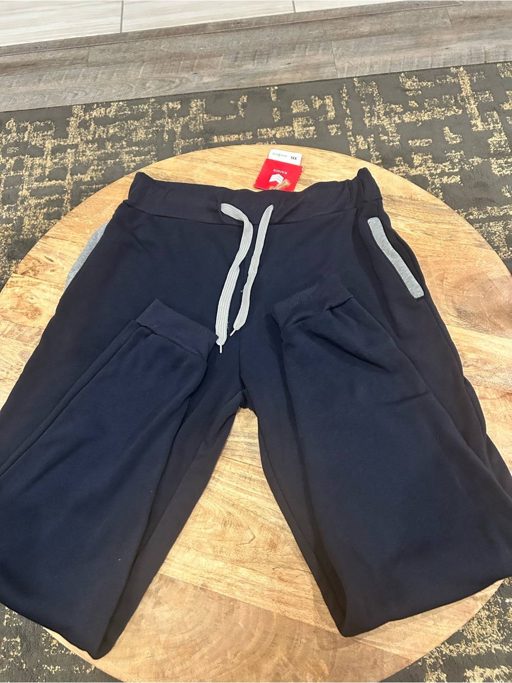 Men's Navy Jogger Sweatpants with Gray Drawstring NWT